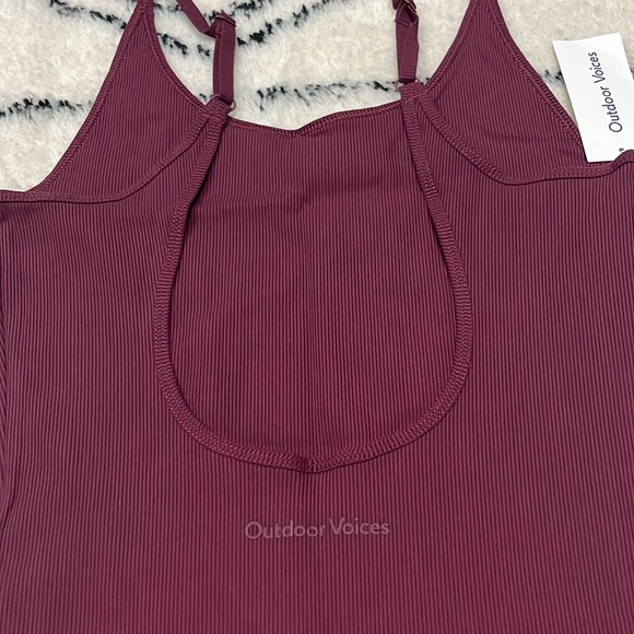 Outdoor Voices Rib Leotard, Color Shiraz NWT. Size small - Picture 7 of 7